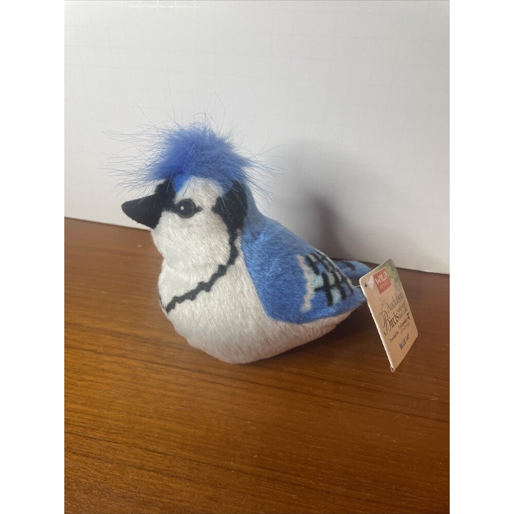 Wild Republic Audubon Bird Blue Jay Plush Stuffed Animal Toy Sound Works